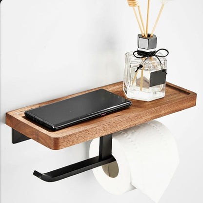BowLift | 7-piece toilet accessory set made of solid wood and metal