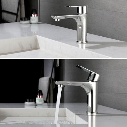 Modern Copper Single-Handle Low Arc Vessel Faucet for Home