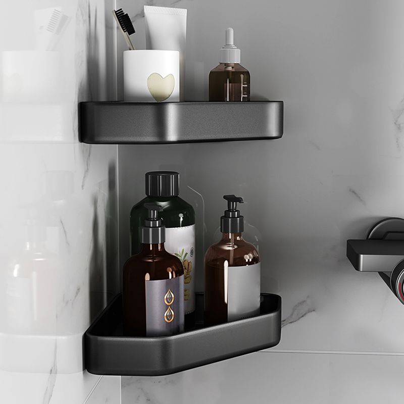 Matte black bathroom accessory set Modern anti-rust 1/2/3-piece bathroom shelf