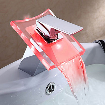 Brehn | Single-lever 1-hole copper basin mixer with LED lighting