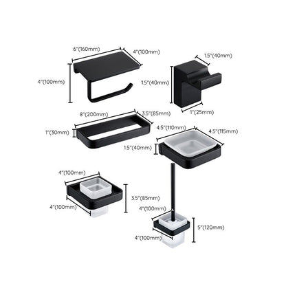 BowLift | Black Bathroom Accessories Hardware Set with Towel Rail and Bath Shelf