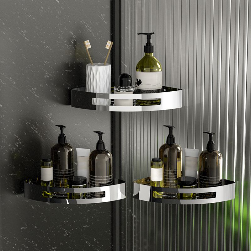 BowLift | Polished Chrome Modern Bathroom Accessory Set Stainless Steel Triangular Bath Shelf