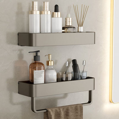 Skanto | Modern Aluminum Bathroom Accessory Set Gray Bathroom Shelf System