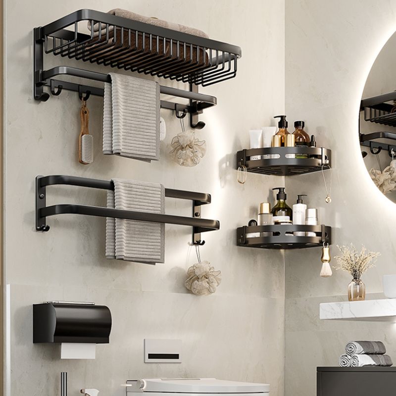 BowLift | Modern Bathroom Accessory Set Black Bathroom Shelf Bathroom Accessory Set