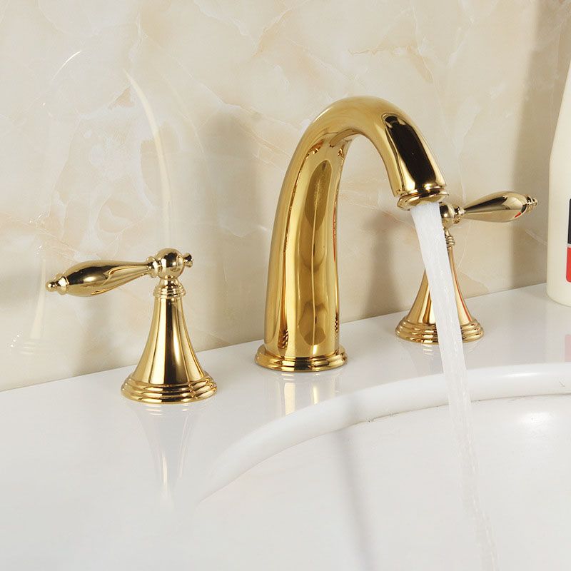 BowLift | Modern widespread sink faucet Simple bathroom double handle faucet with lever handle