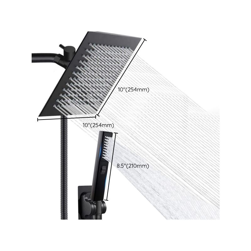 BowLift | Traditional Square Dual Shower Heads Metal Wall Mounted Dual Shower Heads