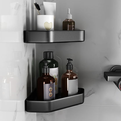 Kalsten | Matt black bathroom accessories set Modern anti-rust 1/2/3-piece bathroom shelf