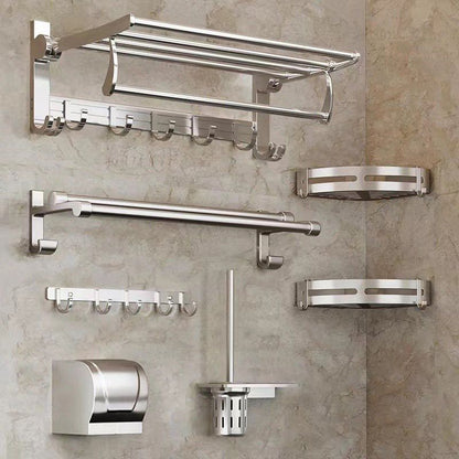 BowLift | Modern Polished Chrome Bathroom Accessories Set Bath Shelf/Towel Holder/Paper Holder included