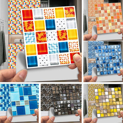 BowLift | Square Peel and Stick Tile Grid Mosaic Tiles Interior Wallpaper