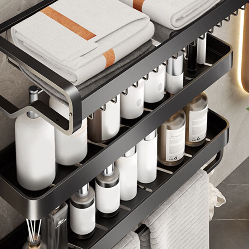 BowLift | Modern Bathroom Set Matte Black Bathroom Shelf Towel Holder Bathroom Accessories Set