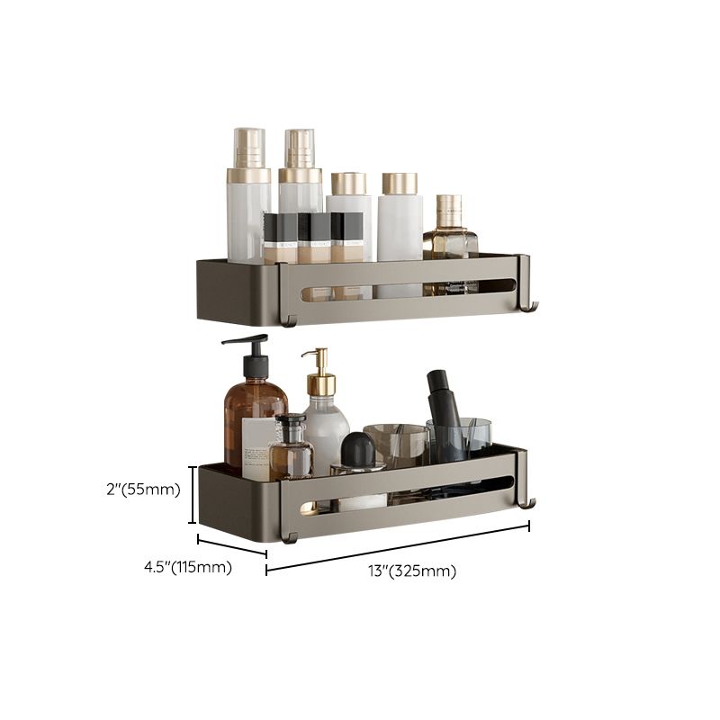 Skanto | Modern Aluminum Bathroom Accessory Set Gray Bathroom Shelf System