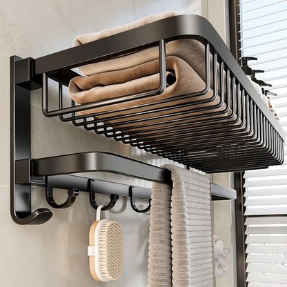 BowLift | Modern Bathroom Accessory Set Black Bathroom Shelf Bathroom Accessory Set