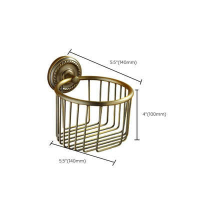 BowLift | Worn Brass Traditional Bathroom Set with Bath Shelf/Paper Holder & Towel Bar