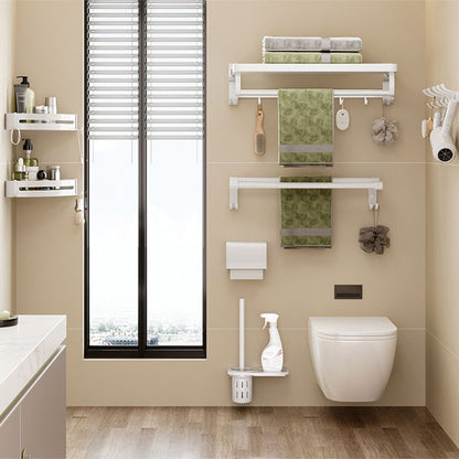 Kalsten | Modern Bathroom Hardware Set Towel Bar White Bath Shelf Bathroom Hardware Set