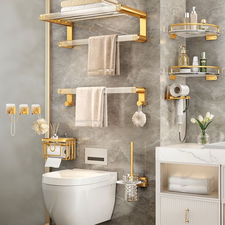 BowLift | Modern Golden Bathroom Accessories Single Piece or in Set with Bathroom Shelf