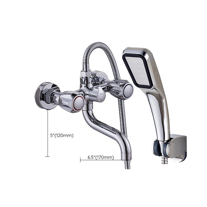 Skanto Skanto | Chrome Servant Faucet Trim Wall Mounted Swivel Spout with Hand Shower