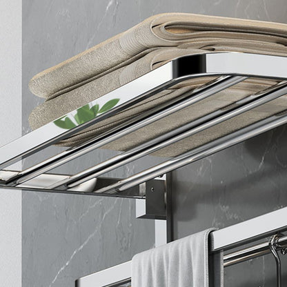 BowLift | Polished Chrome Modern Bathroom Accessory Set in Stainless Steel with Bath Shelf/Towel Bar