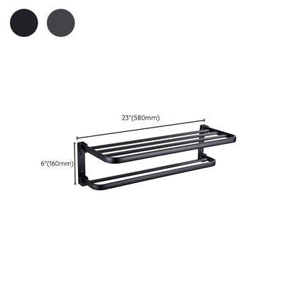 Modern Bathroom Accessory Set Matt Black/Grey Bathroom Shelf/Towel Holder & Paper Holder