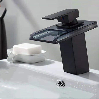 Widely Used Single-handle 1-hole Bathroom Lavatory Faucet with LED Lighting