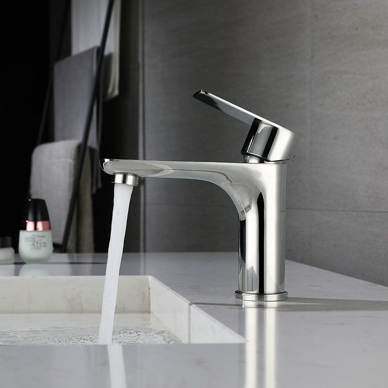 Modern Copper Single-Handle Low Arc Vessel Faucet for Home