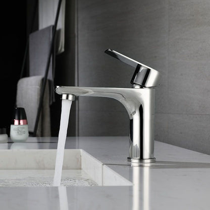 Modern Copper Single-Handle Low Arc Vessel Faucet for Home