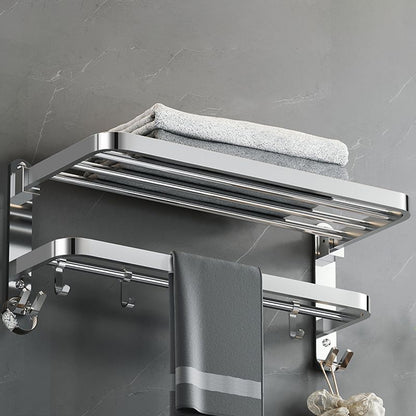 BowLift | Polished Chrome Modern Bathroom Accessory Set in Stainless Steel with Bath Shelf/Towel Bar