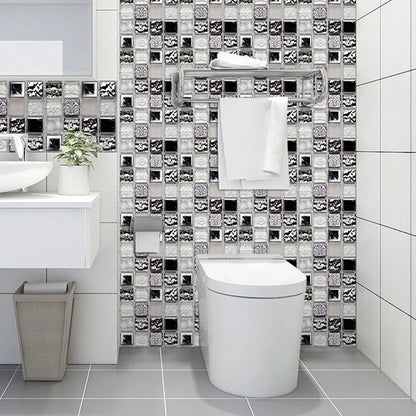 BowLift | Square Peel and Stick Tile Grid Mosaic Tiles Interior Wallpaper