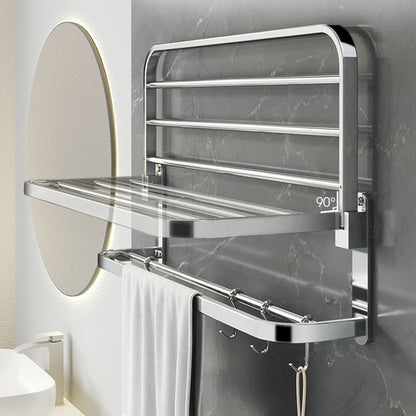 BowLift | Polished Chrome Modern Bathroom Accessory Set in Stainless Steel with Bath Shelf/Towel Bar