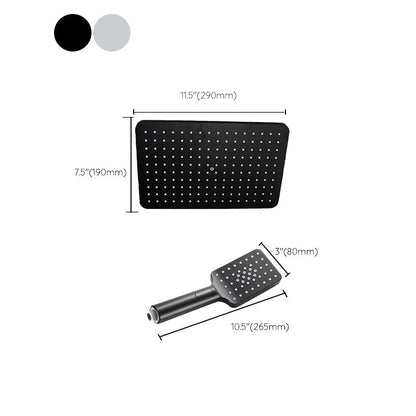 BowLift | Modern rectangular shower head combo standard spray pattern with hand shower