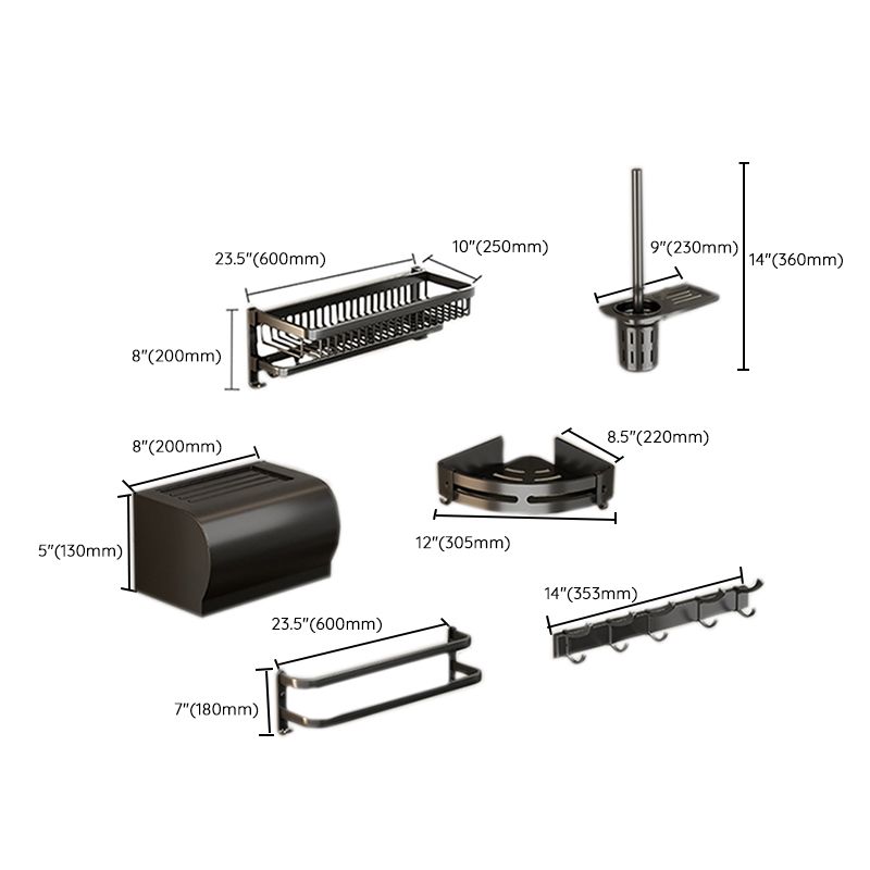 BowLift | Modern Bathroom Accessory Set Black Bathroom Shelf Bathroom Accessory Set