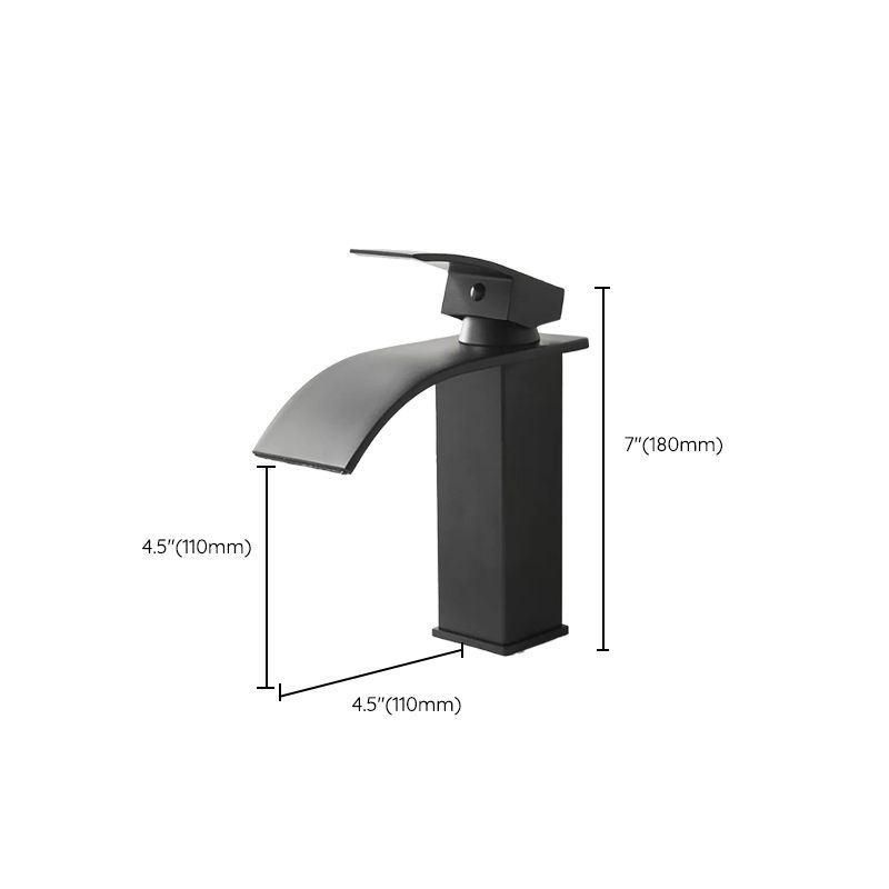 Skanto | Modern Waterfall Spout Bathroom Sink Faucet with LED Brass Bathroom Sink