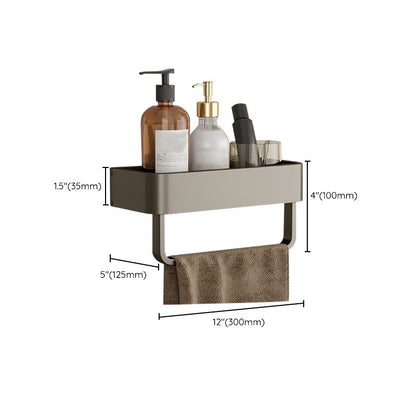 Skanto | Modern Aluminum Bathroom Accessory Set Gray Bathroom Shelf System
