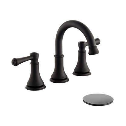 BowLift | Modern Sink Faucet Widespread Faucet with 2 Handles and 3 Holes