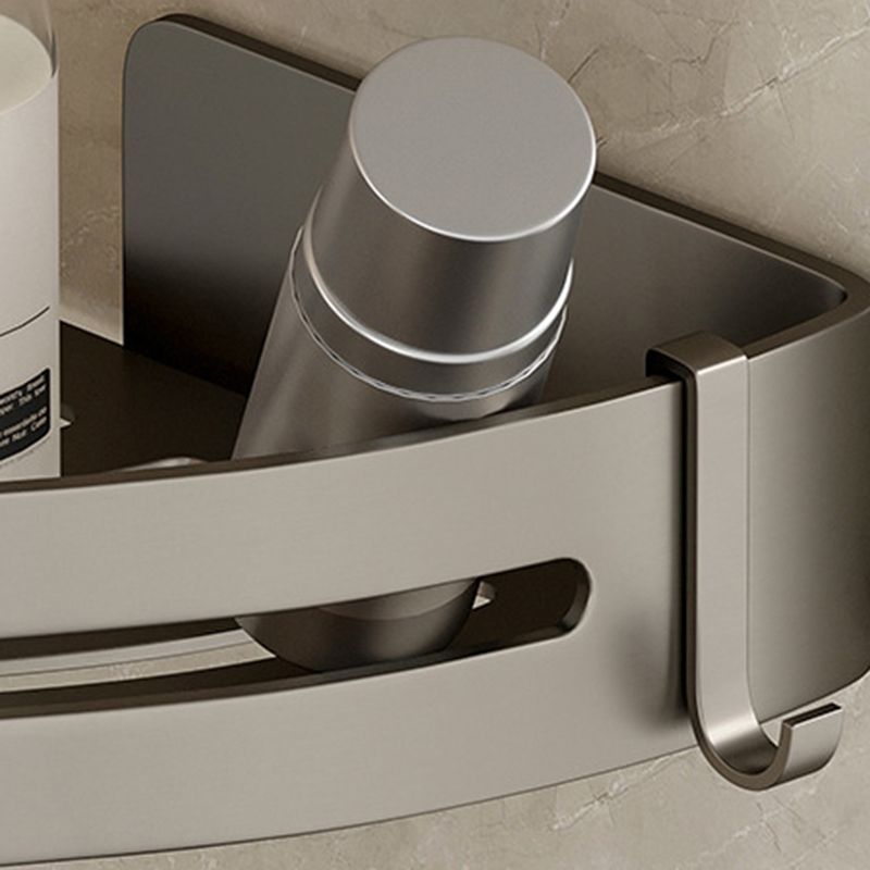 Kalsten | Contemporary Aluminum Bathroom Accessory Set Gray Bath Shelf