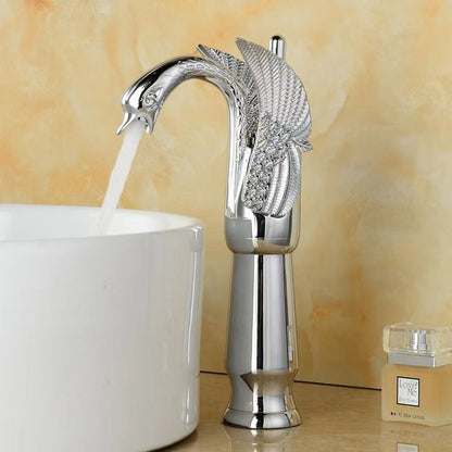 Solid brass bathroom basin faucet, hot and cold single lever