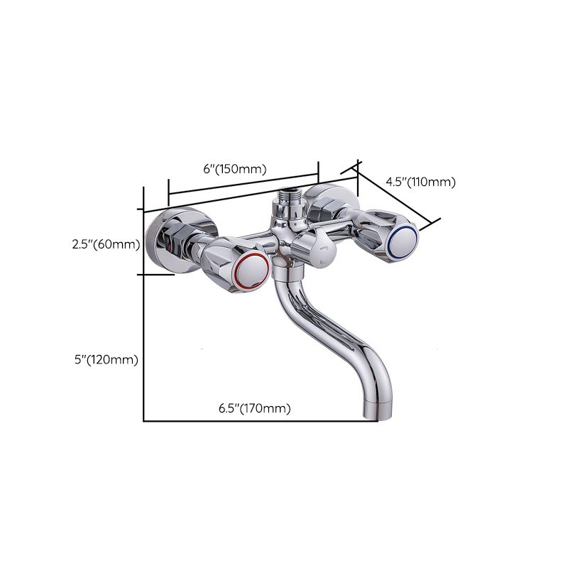 Skanto Skanto | Chrome Servant Faucet Trim Wall Mounted Swivel Spout with Hand Shower