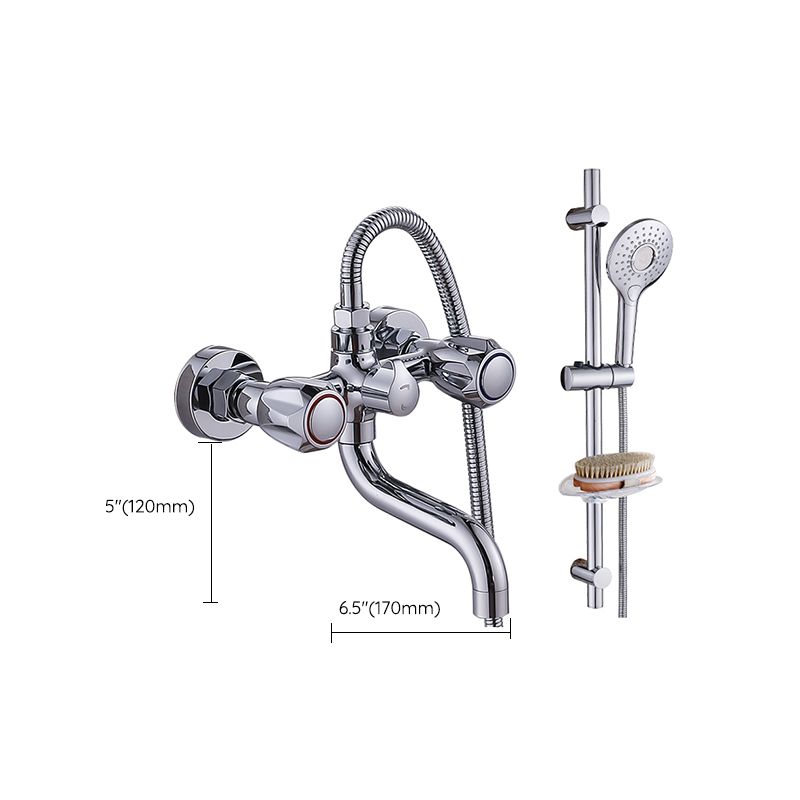 Skanto Skanto | Chrome Servant Faucet Trim Wall Mounted Swivel Spout with Hand Shower