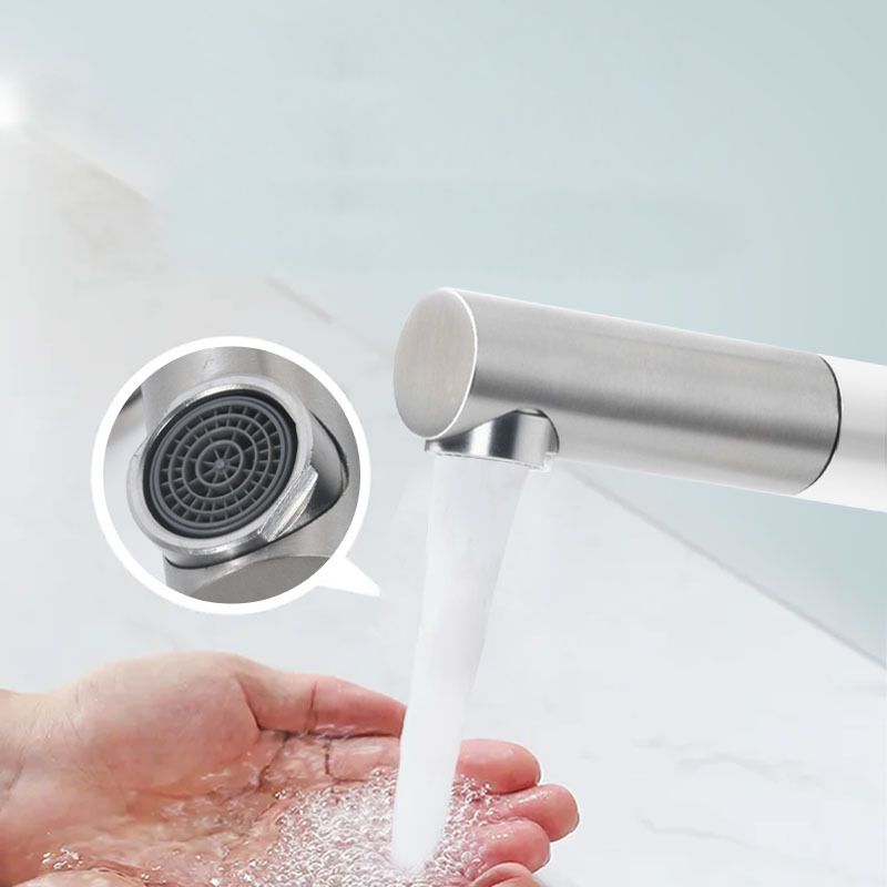 BowLift | Modern Vessel Sink Faucet Stainless Steel Single Handle Low Arc Pull Down Vessel Faucet