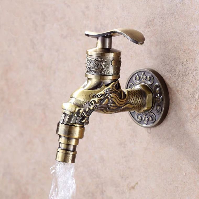 BowLift | Vintage Classic Sink Faucet Zinc Single Handle Dragon Engraving Wall-Mounted Faucet