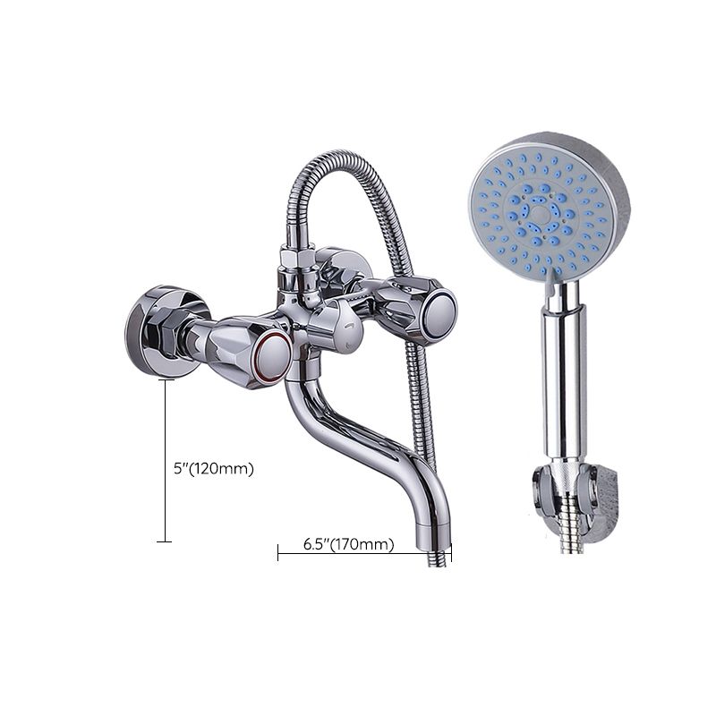 Skanto Skanto | Chrome Servant Faucet Trim Wall Mounted Swivel Spout with Hand Shower