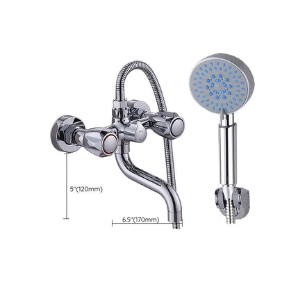 Skanto Skanto | Chrome Servant Faucet Trim Wall Mounted Swivel Spout with Hand Shower