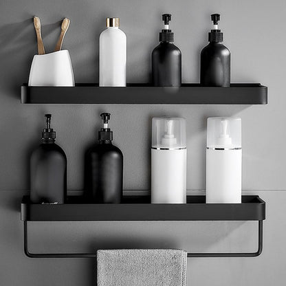 Matte Black Modern Bathroom Set 1/2 - Stainless Steel Bathroom Shelf