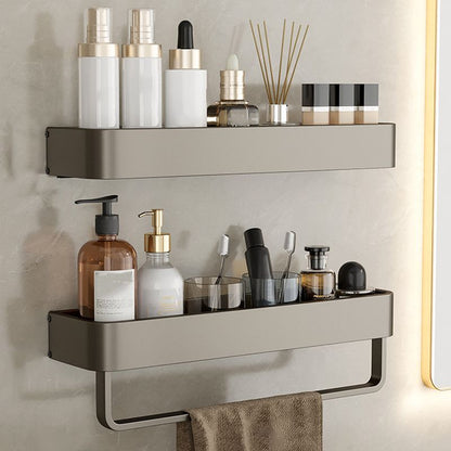 Skanto | Modern Aluminum Bathroom Accessory Set Gray Bathroom Shelf System