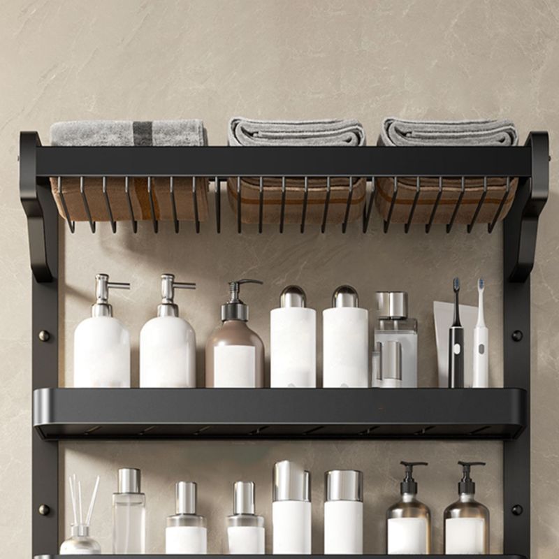 BowLift | Modern Bathroom Set Matte Black Bathroom Shelf Towel Holder Bathroom Accessories Set