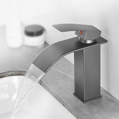 BowLift | Modern Bathtub Faucet Waterfall Spout Lever Handle Brass Sink Faucet