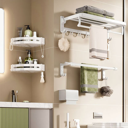 BowLift | Modern Bathroom Hardware Set Towel Bar White Bath Shelf Bathroom Hardware Set