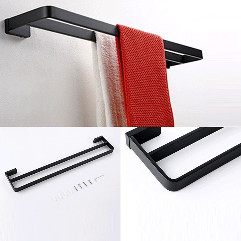 BowLift | Black Bathroom Accessories Hardware Set with Towel Rail and Bath Shelf