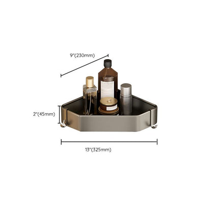 Kalsten | Contemporary Aluminum Bathroom Accessory Set Gray Bath Shelf