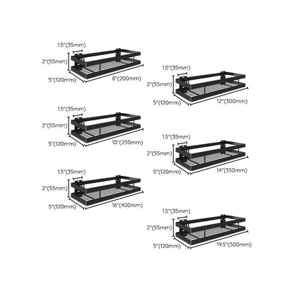 2-Piece Bathroom Shelf Set in Matte Black Metal