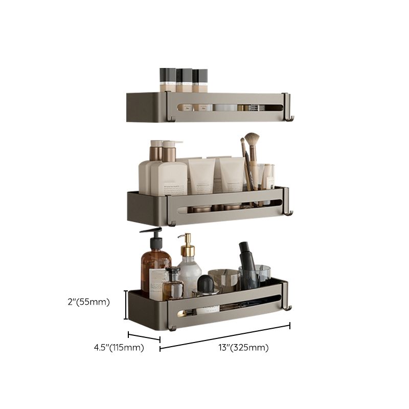 Skanto | Modern Aluminum Bathroom Accessory Set Gray Bathroom Shelf System